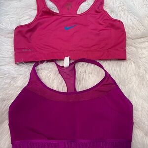 Nike and Under Armour Sports Bras - Pink and Purple
